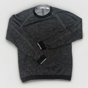 Michael Brandon Vintage Men’s 100% Merino‎ Wool Sweater Dark Grey Size M Great